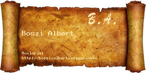 Boszi Albert névjegykártya